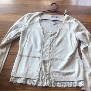 long sleeve cream shirt